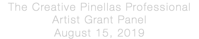 The Creative Pinellas Professional Artist Grant Panel August 15, 2019